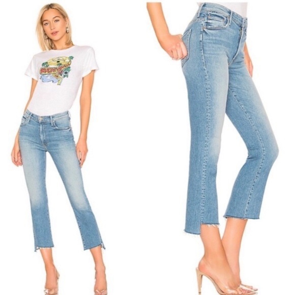 MOTHER Jeans Insider Crop Step Fray in Shoot to Thrill